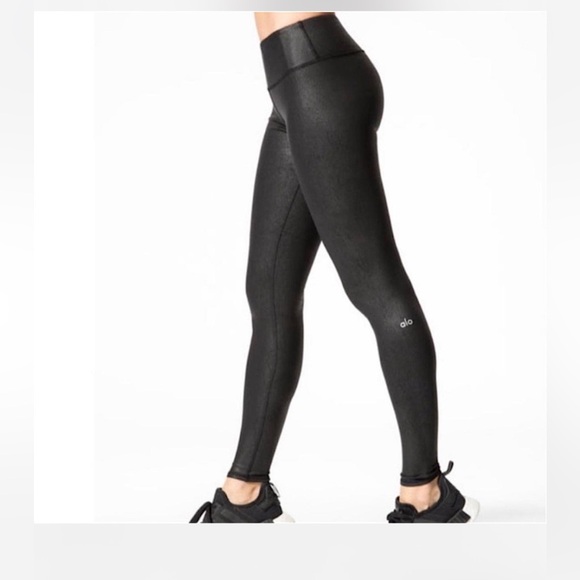 ALO Yoga Faux Leather Airbrush High Waist Legging - Picture 3 of 7